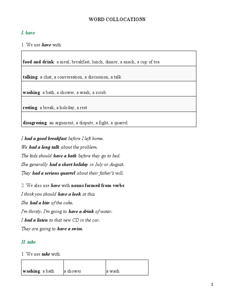 Common Word Collocations | PDF