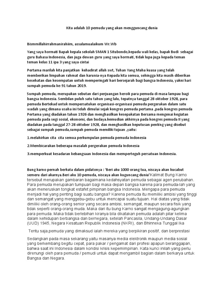 Kita Adalah 10 Pemuda Yang Akan Mengguncang Dunia Pdf Ilmu Sosial