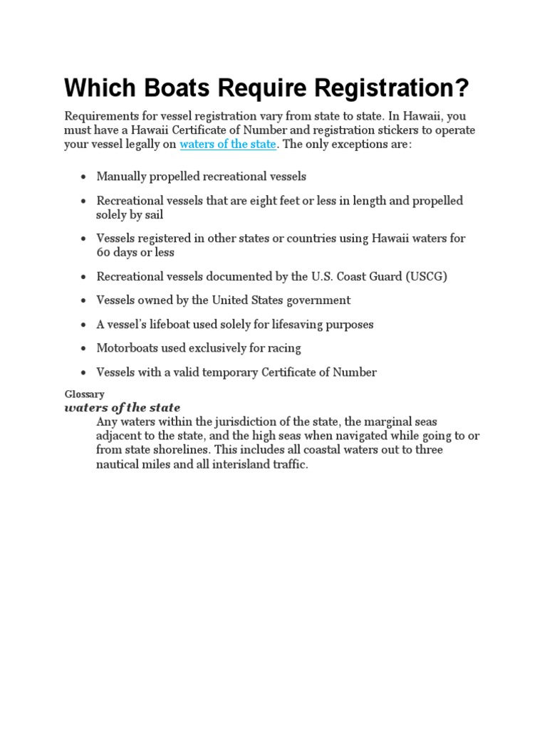 Hawaii Boat Registration Requirements PDF Driving Under The Influence