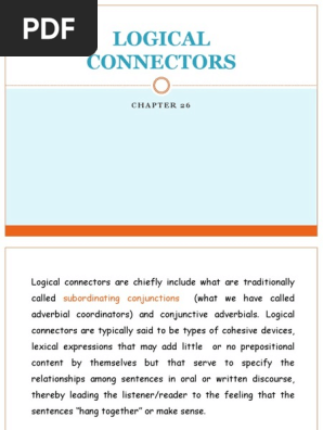 Understanding Logical Connectors | PDF | Preposition And