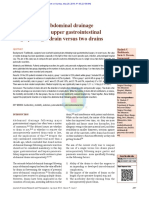 Post-Operative Abdominal Drainage Following Major