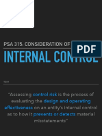 PSA 315: CONSIDERATION OF INTERNAL CONTROL