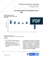 Pib Colombia Iv Trimestre y Año 2020