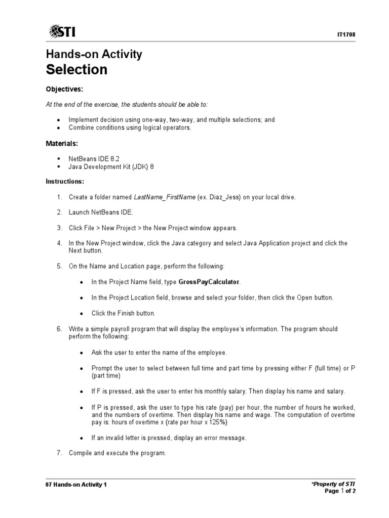 07 Hands-On Activity 1 - ARG (TANTAY) | PDF | Java (Programming ...