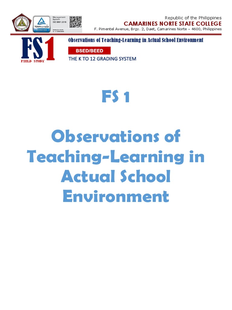 FS 1 Learning Episode 3 | PDF | Teachers | Learning