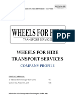 Wheels For Hire Transport Services: Company Profile