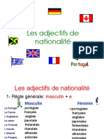 ADJECTIVES DE NATIONALITE