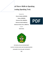 Micro and Macro Skills in Speaking (Creating Speaking Test) : Submitted by