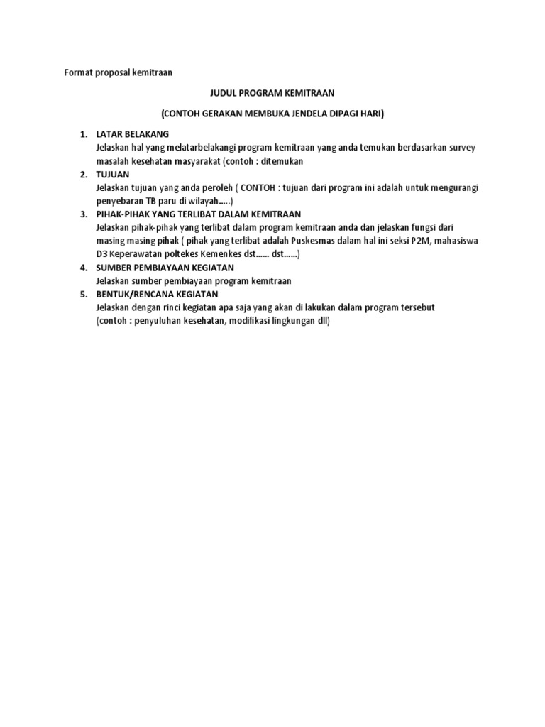 Proposal Kemitraan Kesehatan Masyarakat | PDF