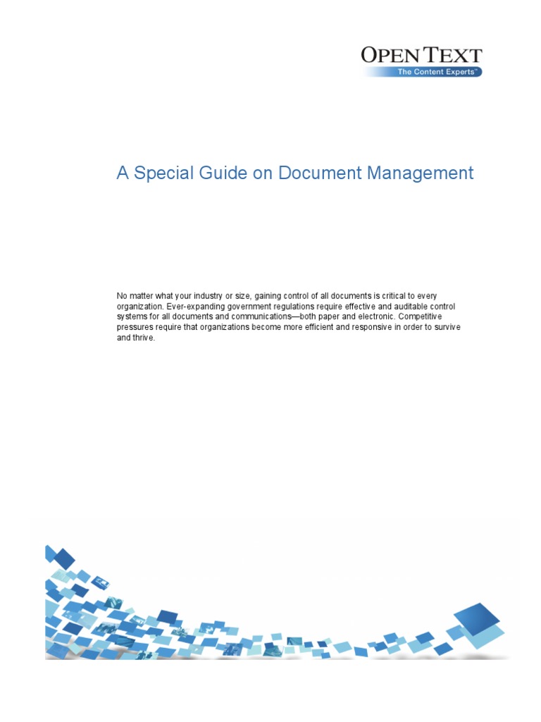 A Special Guide On Document Management | PDF | Records Management ...