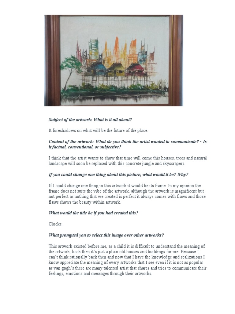 ASSESSMENT Art Commentary | PDF