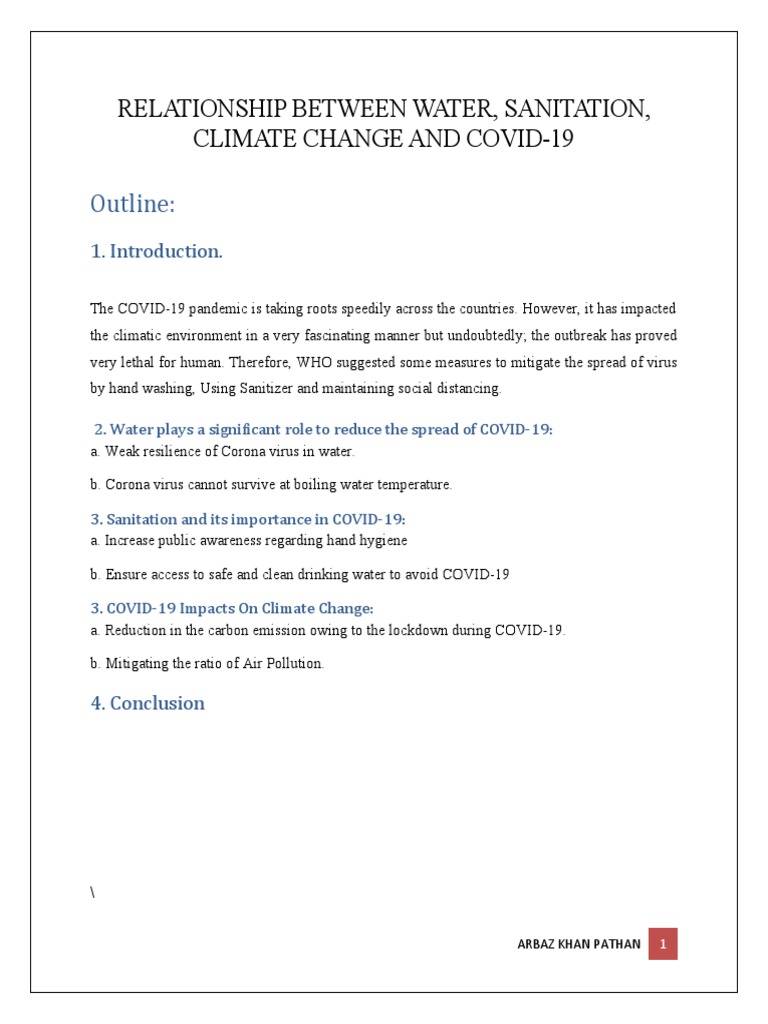 Relationship Between Water, Sanitation, Climate Change and Covid-19 ...