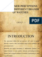 Consumer Perceptions About Different Brands of Watches : Group - 3