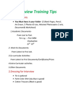 Interview Training Tips