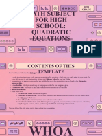 Math Subject For High School - 9th Grade - Quadratic Equations by Slidesgo