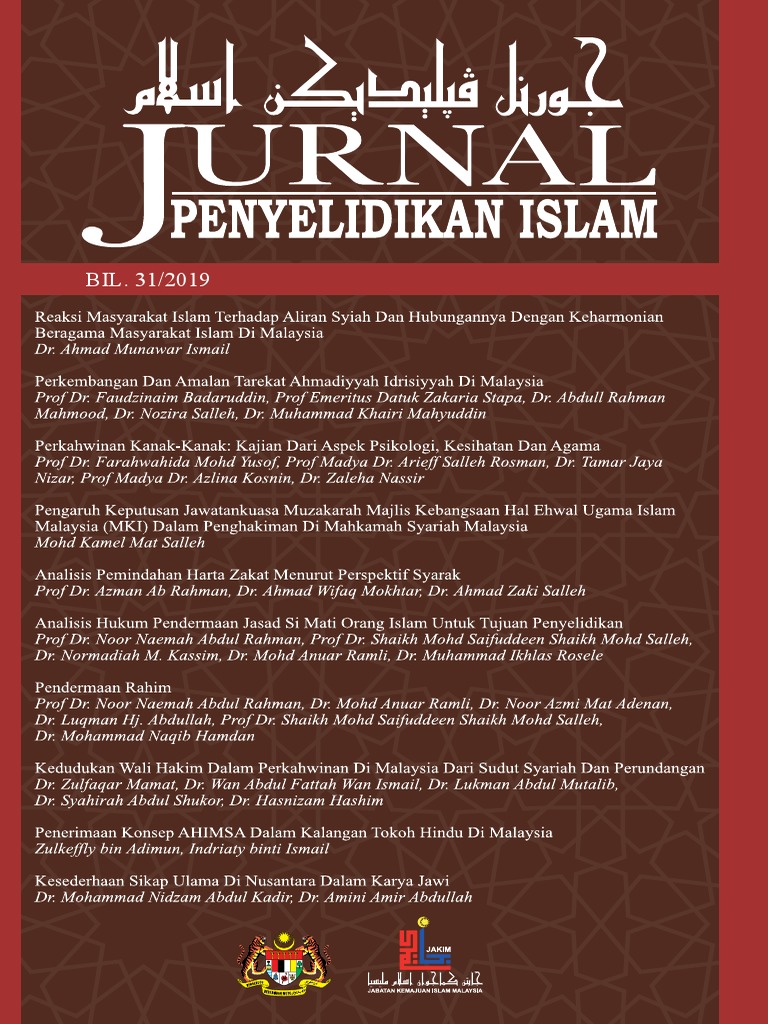 Jurnal Penyelidikan Islam Bil 31 2019 Pdf