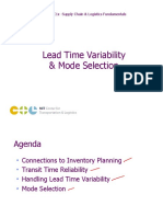 Lead Time Variability & Mode Selection: CTL - SC1x - Supply Chain & Logistics Fundamentals