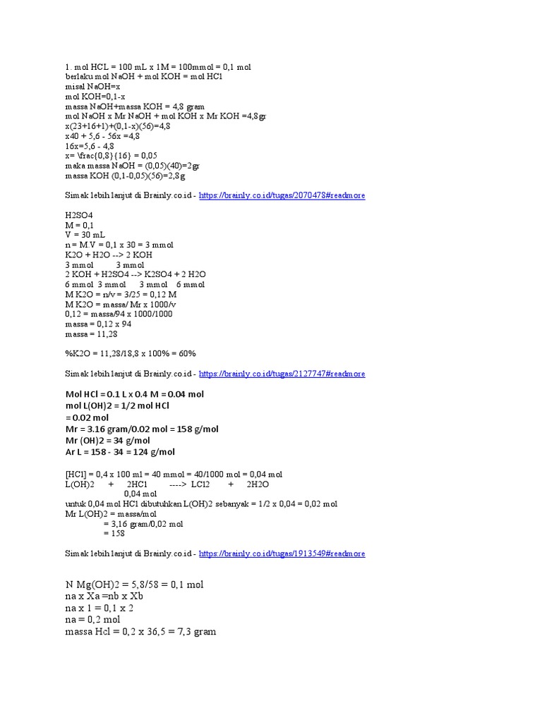 Volume H₂SO₄ untuk Netralisasi KOH | PDF | Sains & Matematika
