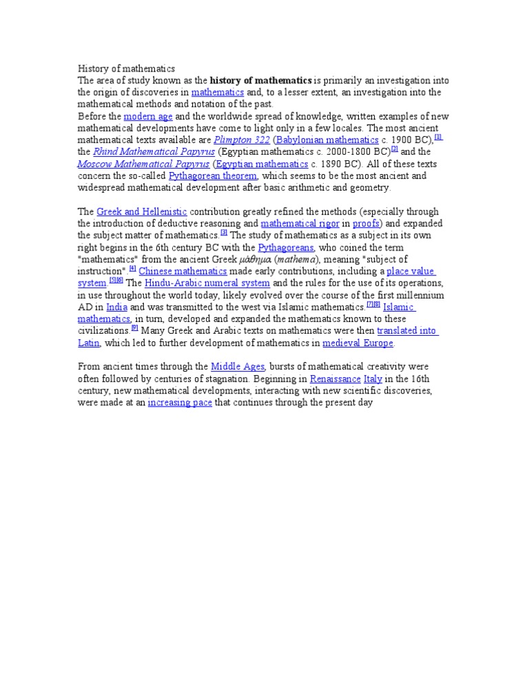 History of Mathematics | PDF | History