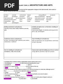Architecture and Arts: Ielts Vocabulary Topic 3: Architecture