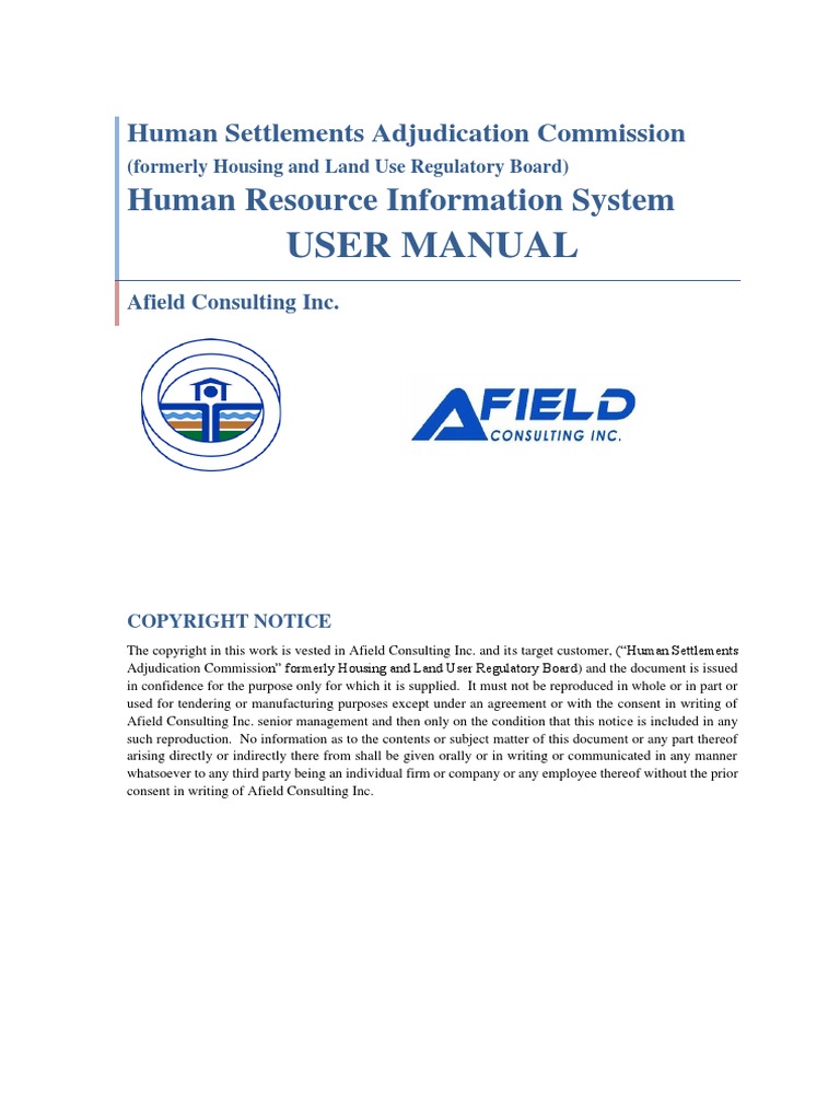 Hrmis Hsac (Hlurb) User Manual v1 PDF Human Resource Management Login