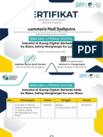 Sertifikat Peserta Bincang Literasi Digital - Gammario Medi Syahputra