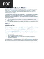 An Introduction To T-Tests: Statistical Test Means Hypothesis Testing