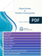 Örgüt Kuramı & Yönetim Fonksiyonları. Doç. Dr. Serkan ADA