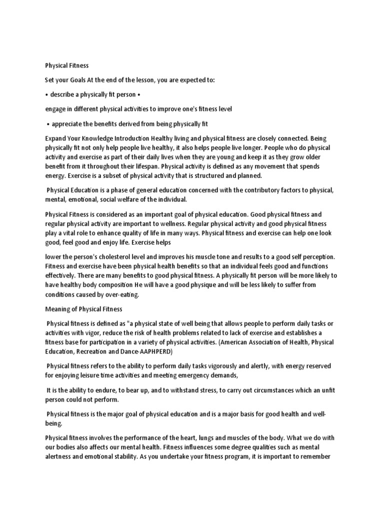 Physical Fitness Write Up | PDF | Physical Fitness | Flexibility (Anatomy)