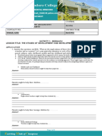 ACTIVITY 1 The Stages of Development and Developmental Tasks