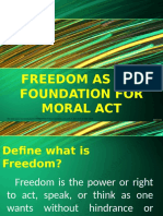 Freedom As The Foundation For Moral Act: This Study Resource Was Shared Via