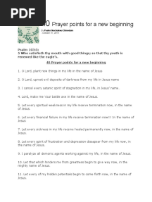 40 Prayer Points For A New Beginning