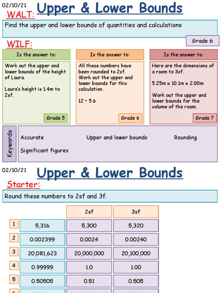 Upper and Lower Bounds Explained | PDF | Significant Figures | Metrology