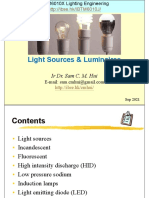 Light Sources & Luminaires: Ir Dr. Sam C. M. Hui