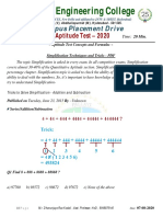 Aptitude Test For Simplification Topic