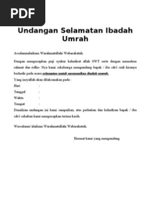 Contoh Undangan Umrah