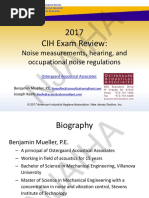 CIH Exam Review - Noise Measurement, Hearing and Occupational Noise Regulations