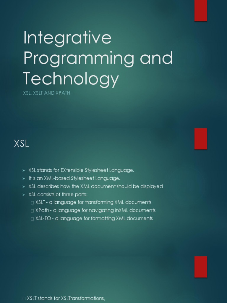 Integrative Programming and Technology Part 4 | PDF | Xslt | X Path