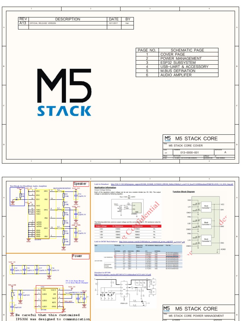 M5Stack Core Schematic and Wiring Guide | PDF