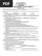 1st Summative Test in ESP 7 | PDF