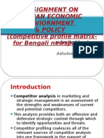 Assignment On Indian Economic Enviornment & Policy (Competitive Profile Matrix-For Bengali Newspaper)