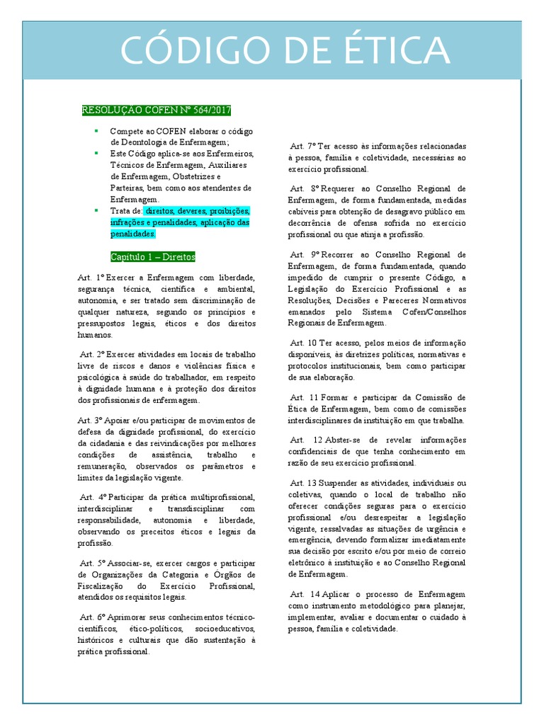 Código de Ética da Enfermagem 2023 | PDF | Enfermagem | Conselho de ...