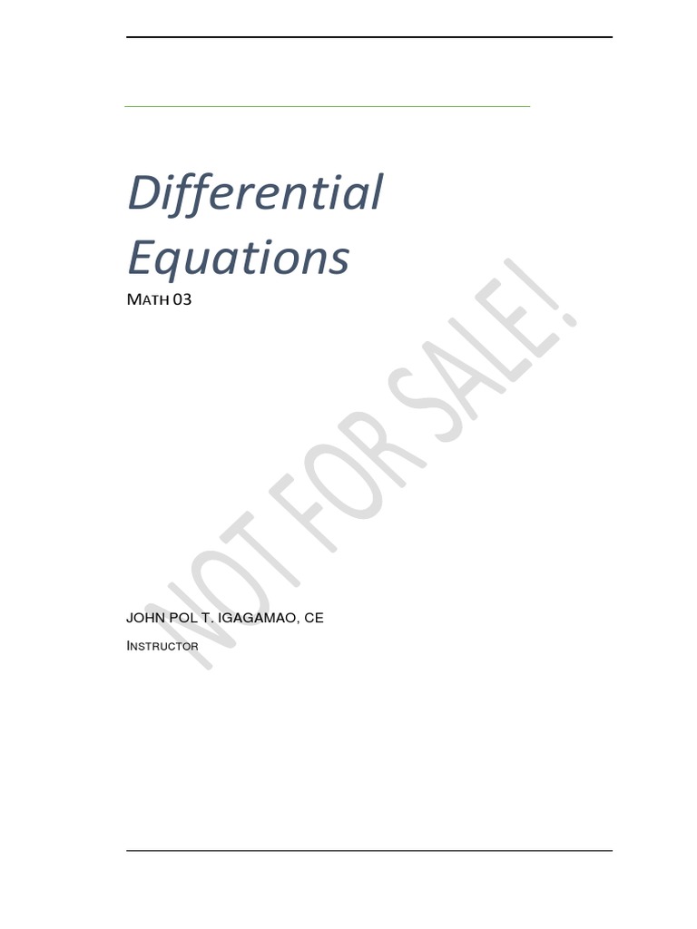 A Comprehensive Guide to Differential Equations Types, Order