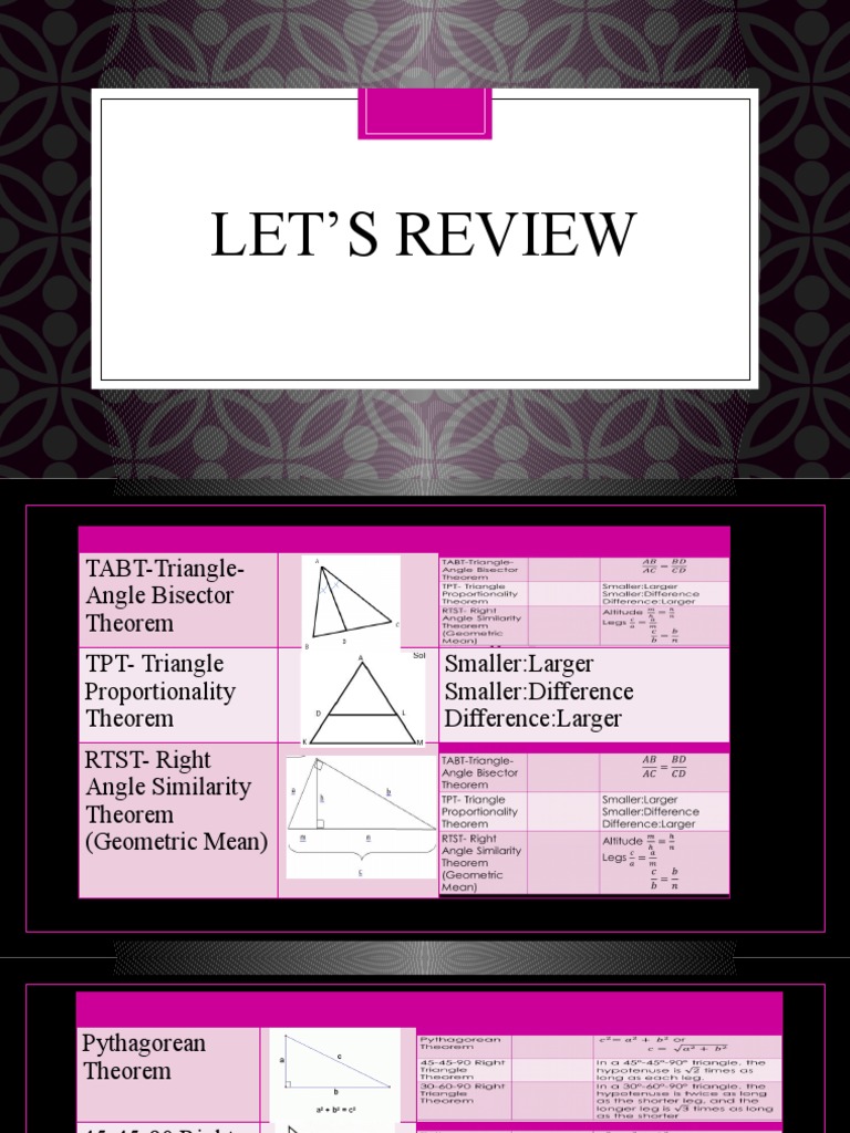 Triangle Theorems and Height Applications | PDF