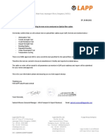 Undertaking Letter For Test On Optical Fiber Cables