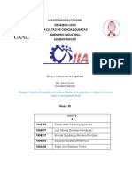 Bosquejo Problema Relacionado Con La Ética, Cultura de La Legalidad o El Estado de Derecho Sobre El Que Puedan Incidir