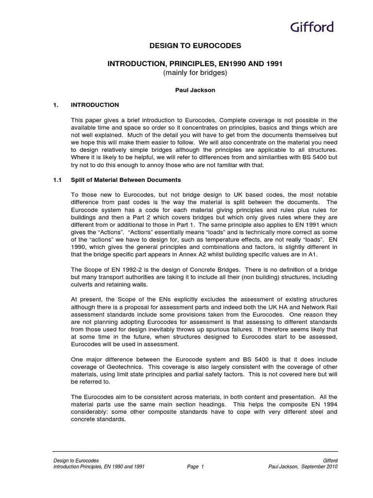 1b - Writeup - Eurocodes EN1990, 1991 & Actions - PDF | Download Free ...