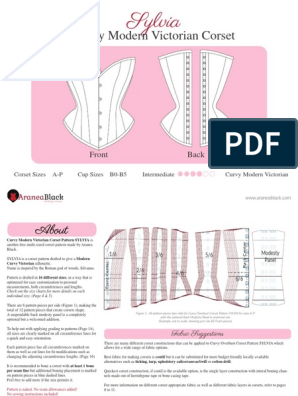 Underbust Lolita Corset Pattern Diagram Full by AraneaBlack on