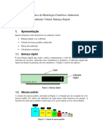 Fundamentos Da Metrologia Científica e Industrial Ambiente Virtual: Balança Digital