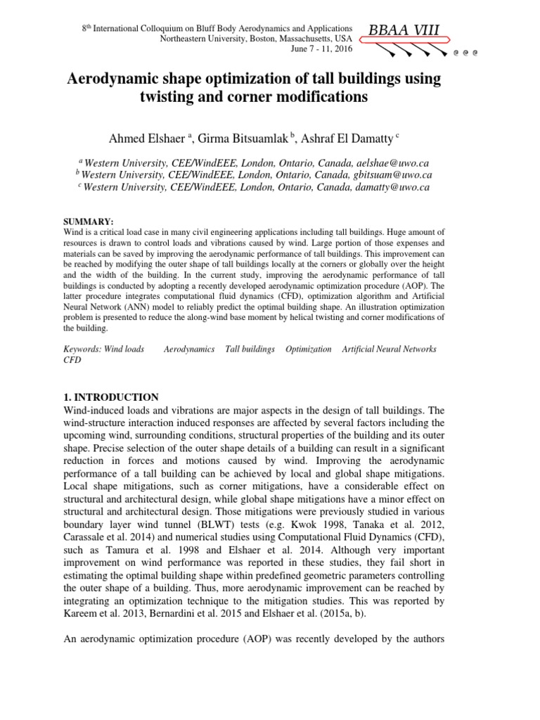 Aerodynamic Optimization of Tall Buildings | PDF | Mathematical ...